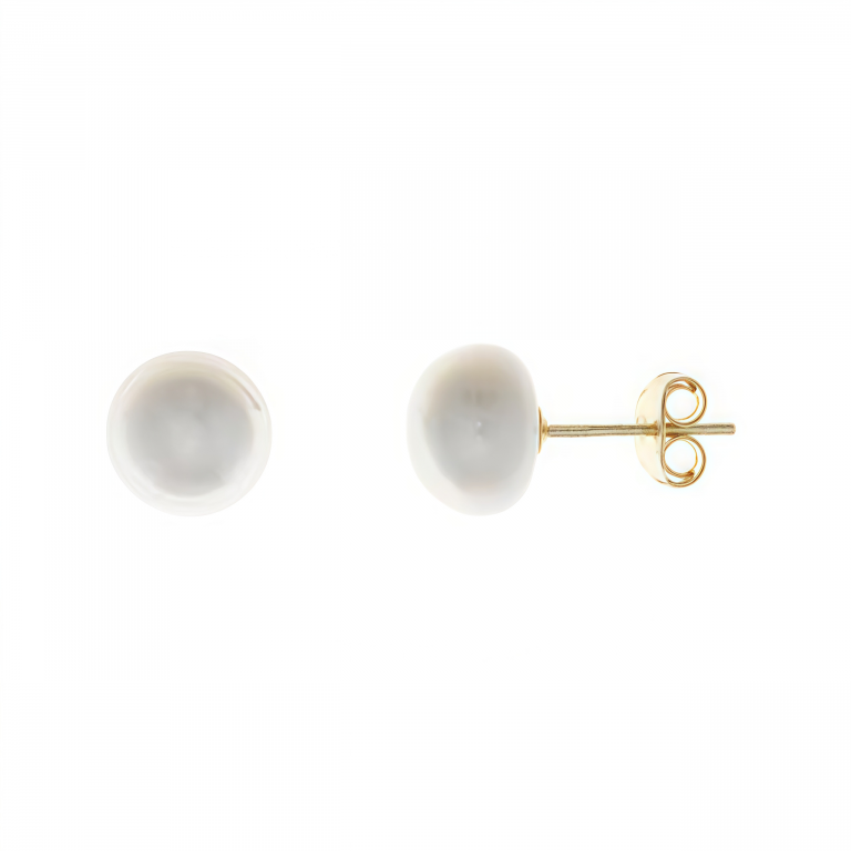 Pendientes perla cultivada barroca en plata dorada