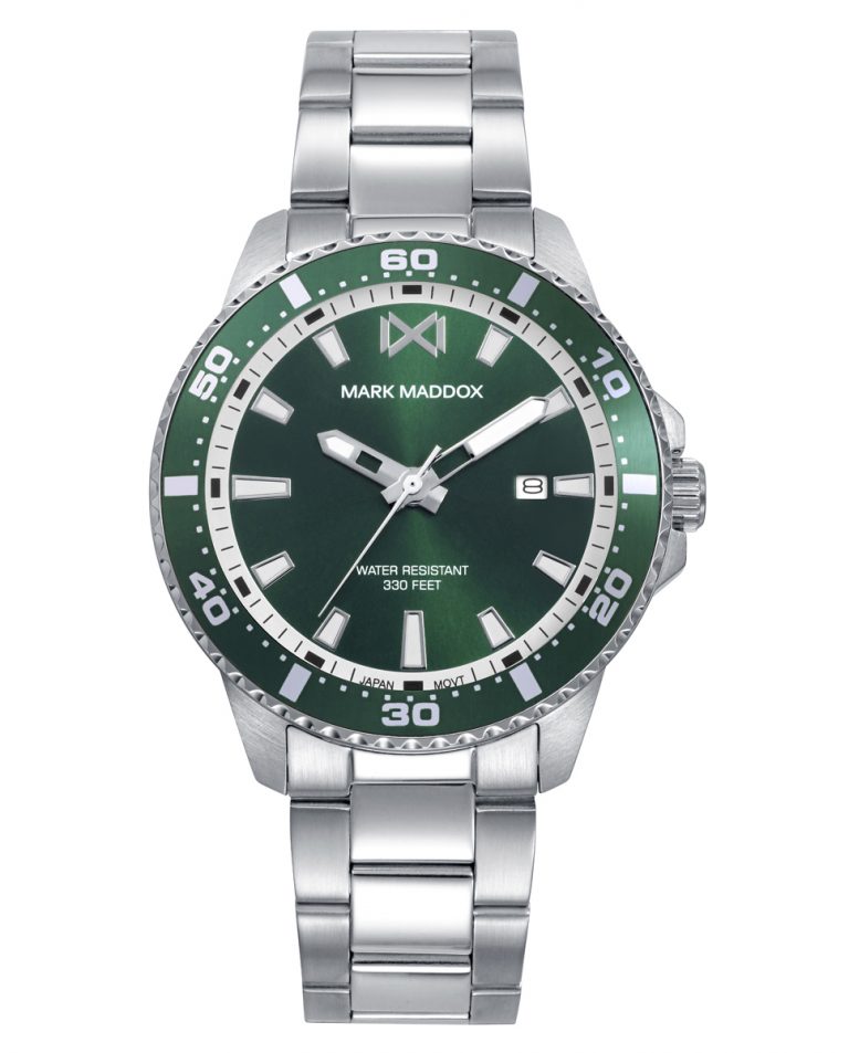 Reloj hombre Mark Maddox con esfera y bisel verde
