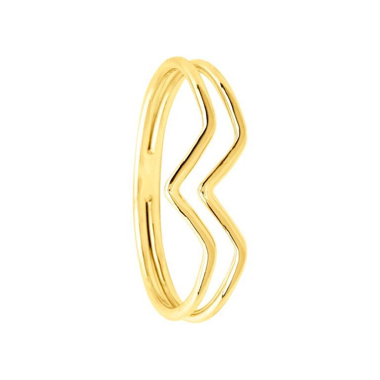 Anillo oro sin piedra doble pico