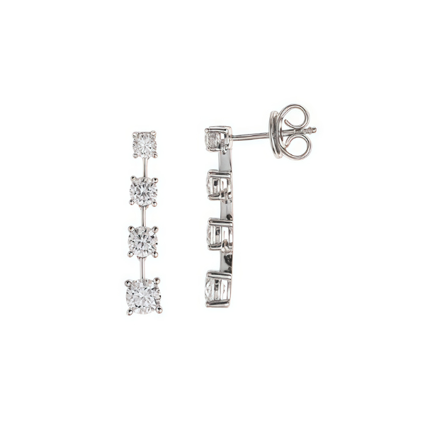 Pendientes tira circonitas en plata