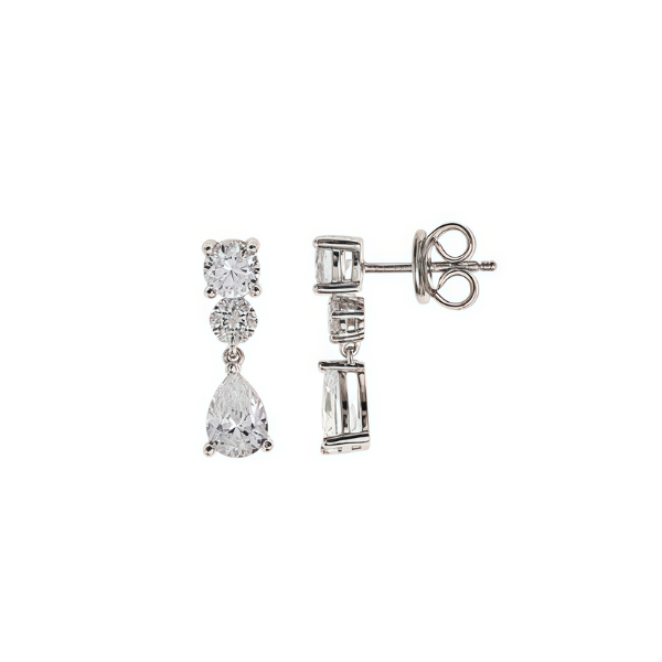 Pendientes lágrima circonita en plata
