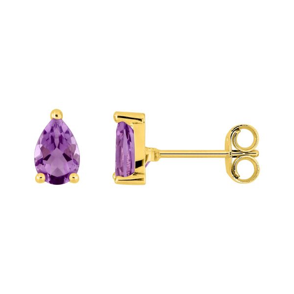 Pendientes amatista oro amarillo
