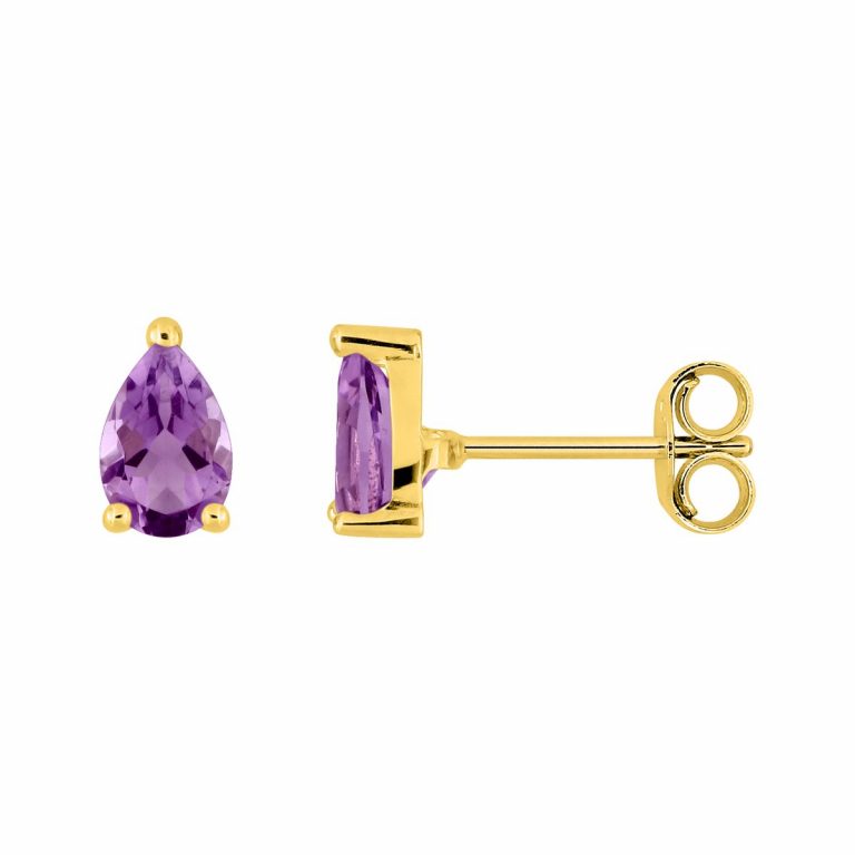 Pendientes amatista oro amarillo