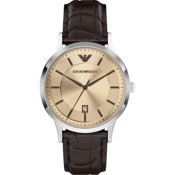 Reloj correa piel marrón hombre Armani
