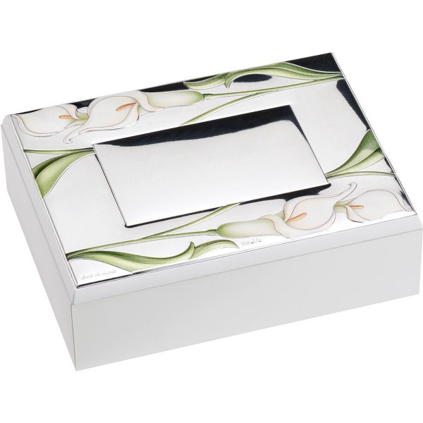 Caja joyero en plata con calas en color