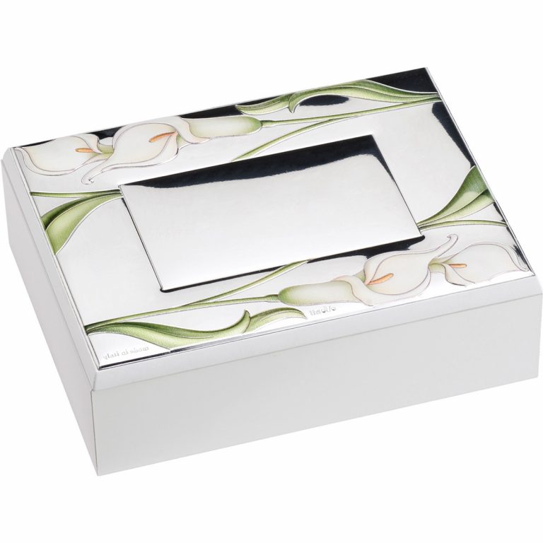 Caja joyero en plata con calas en color