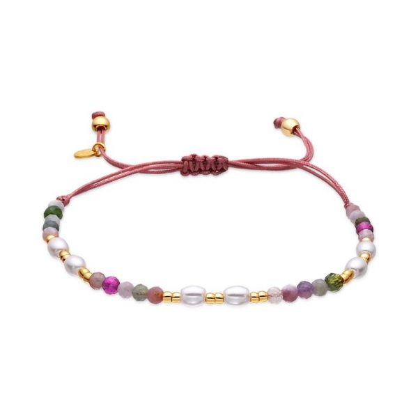 Pulsera multicolor y perlas