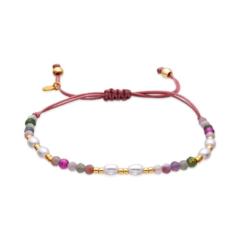 Pulsera multicolor y perlas