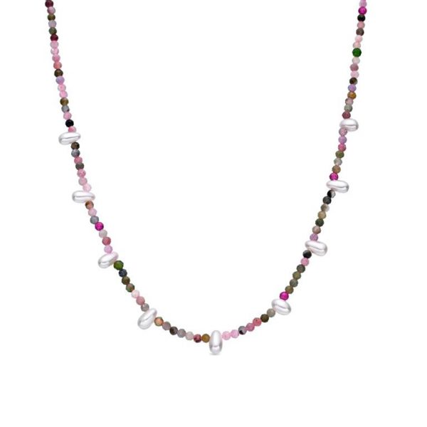 Gargantilla multicolor y perlas