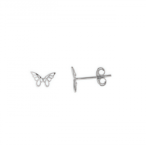 Pendientes mariposa en plata rodiada