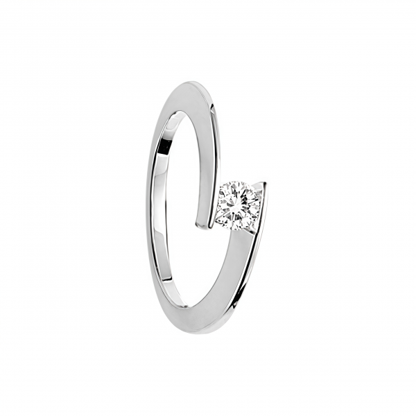 Anillo solitario en plata brazo cuchilla