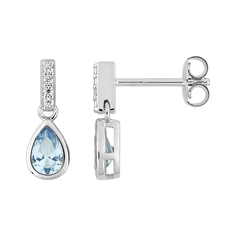 Pendientes lágrima azul aguamarina