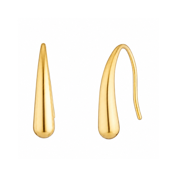 Pendientes lágrima en acero dorado
