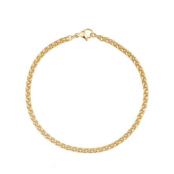 Pulsera trenza para hombre en acero dorado