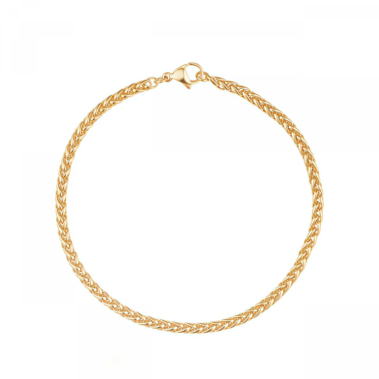 Pulsera trenza para hombre en acero dorado
