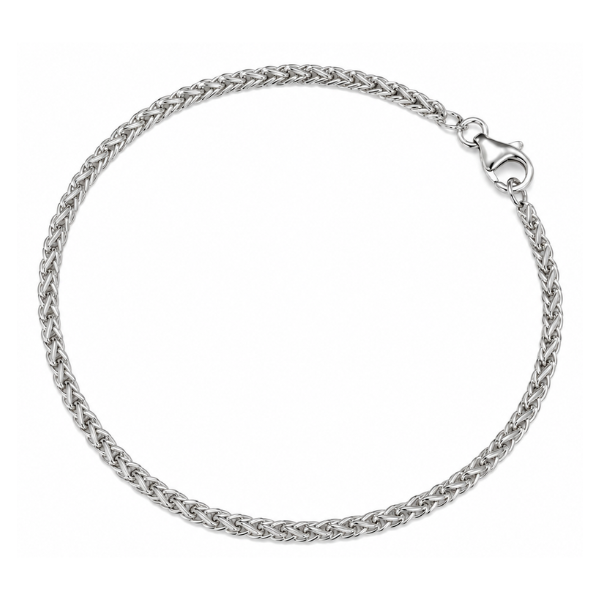 Pulsera plata cordoncillo espiga