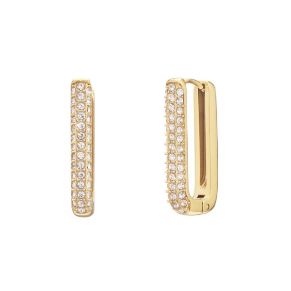 Pendientes aro rectangular circonitas