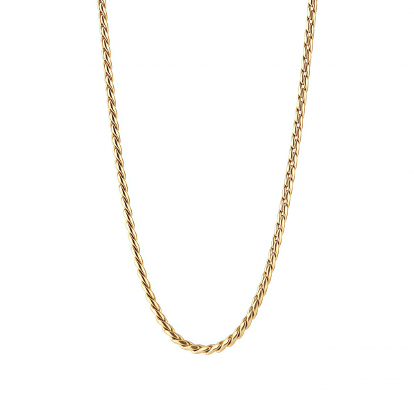 Cordón trenza acero dorado para hombre