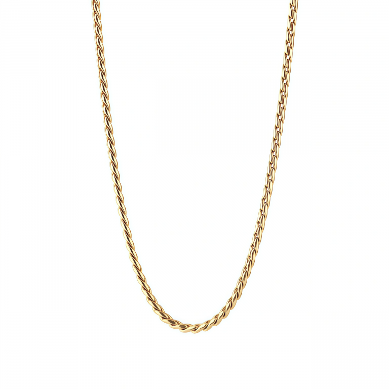 Cordón trenza acero dorado para hombre