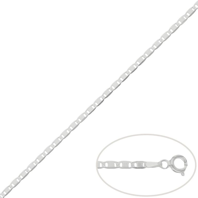 Cadena maciza eslabón italiano en plata