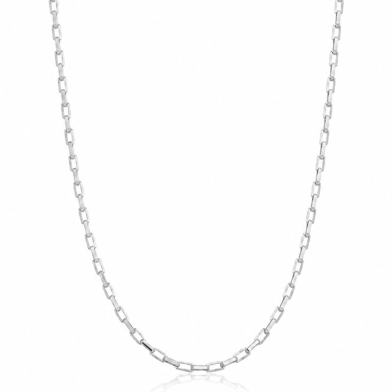 Cadena eslabón rectangular en plata