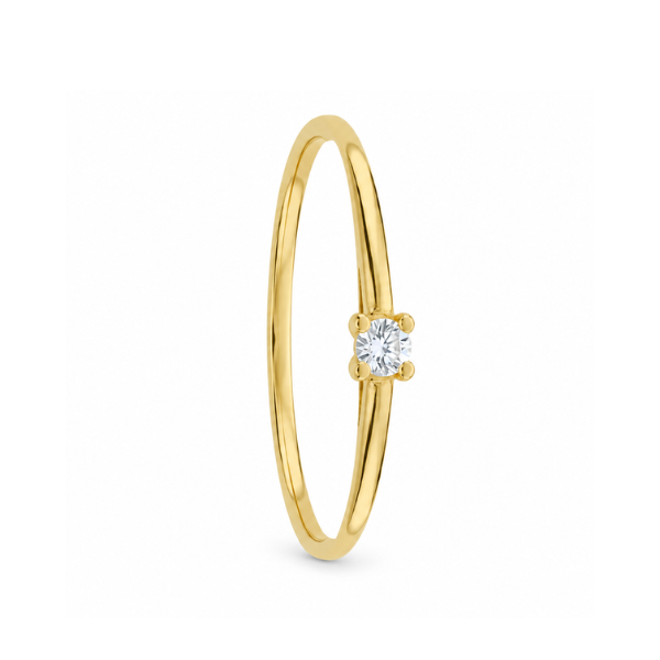 Anillo oro con circonita